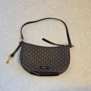 Fossil Black and Gray Shoulder Bag